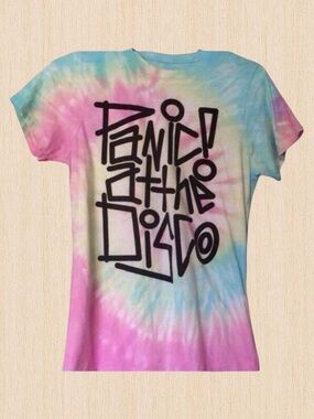 Panic! At The Disco Pastel Tie-Dye Tee — Juniors Medium — Y2K Band Merch